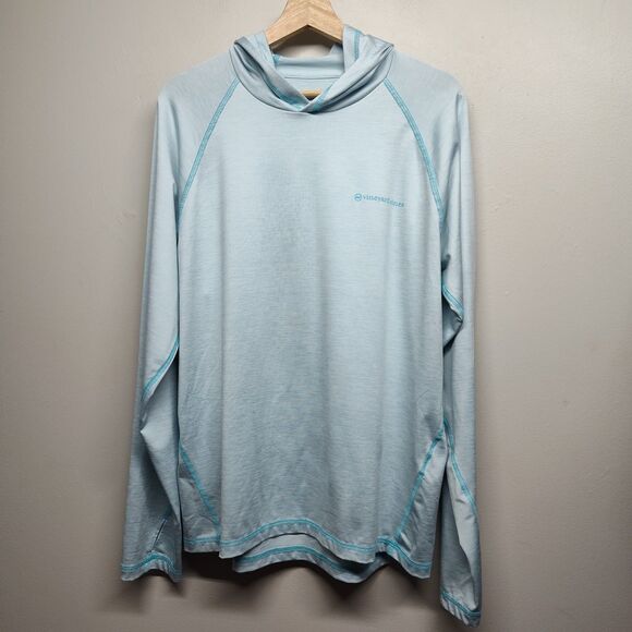 Vineyard Vines Performance Rash Guard Men Size M Blue Stretch Swimwear Beach - Picture 1 of 8